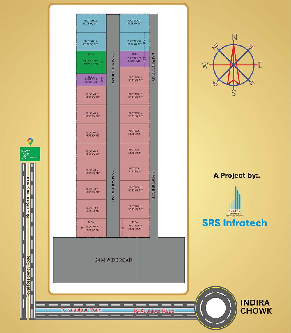 Royal Residency 2 bhk floor plan